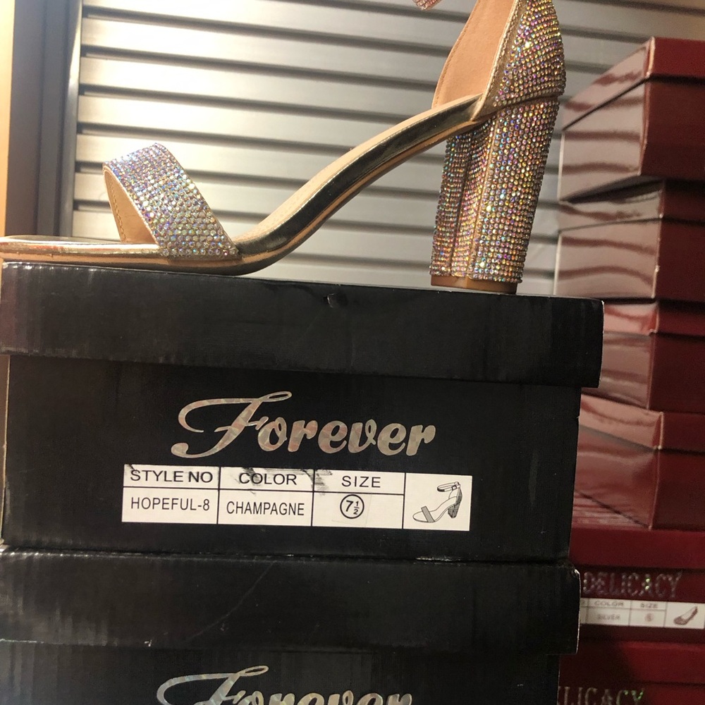 Forever 21 Cream Block Heel Sandals